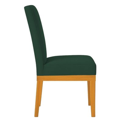 Kit 8 Cadeiras De Jantar Brisa Suede Base De Madeira - Pallazio Cor Verde