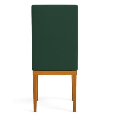 Kit 8 Cadeiras De Jantar Brisa Suede Base De Madeira - Pallazio Cor Verde