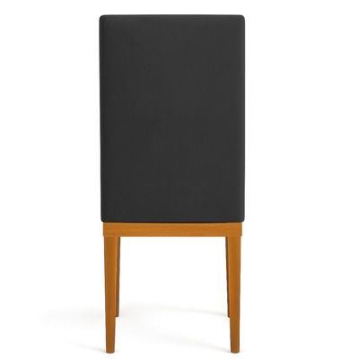 Kit 6 Cadeiras De Jantar Brisa Suede Preto Base De Madeira - Pallazio