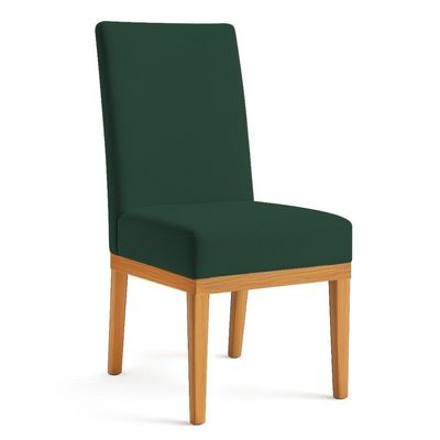 Kit 8 Cadeiras De Jantar Brisa Suede Base De Madeira - Pallazio Cor Verde