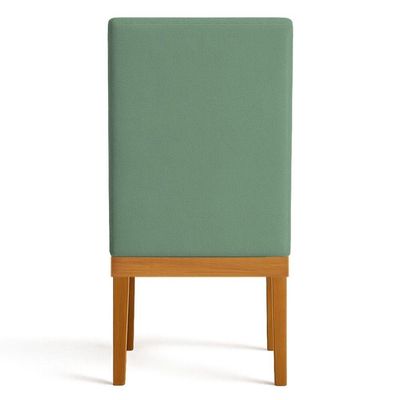 Kit 8 Cadeiras De Jantar Solana Linho Base De Madeira - Pallazio Cor Verde Oliva