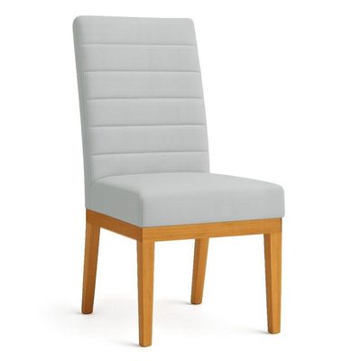 Kit 4 Cadeiras De Jantar Solana Suede Base De Madeira - Pallazio Cor Cinza