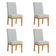 Kit 4 Cadeiras De Jantar Solana Suede Base De Madeira - Pallazio Cor Cinza