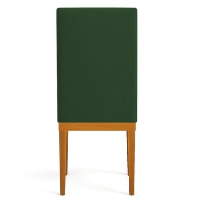 Kit 4 Cadeiras De Jantar Solana Veludo Base De Madeira - Pallazio Cor Verde