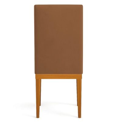 Kit 6 Cadeiras De Jantar Solana Veludo Base De Madeira - Pallazio Cor Terracota
