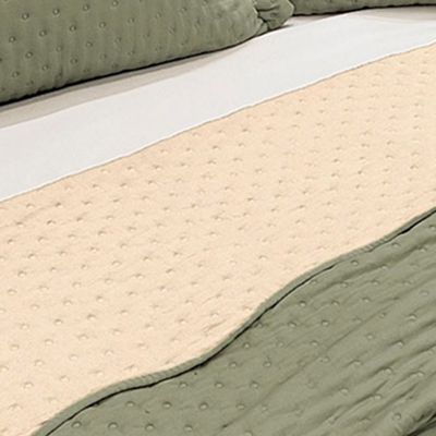Cobre Leito Colcha By-Collor Solteiro 2 Peças Verde-Salmão - 100% Poliéster