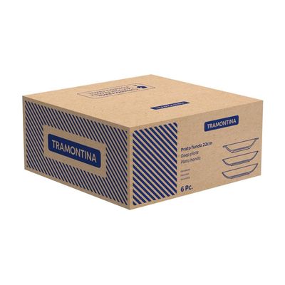 Kit Prato Fundo Tramontina Leonora em Porcelana 21 cm 06 Peças