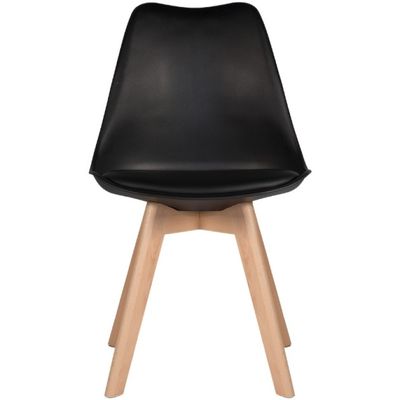 Cadeira Leda Preta - Charles Eames Wood com Almofada