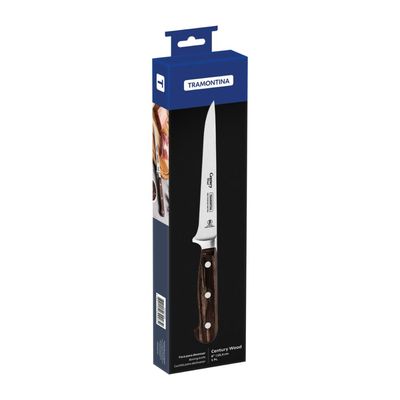 Faca para Desossar Tramontina Century Wood com Lâmina em Aço Inox e Cabo de Madeira Tratada Castanho 6 polegada