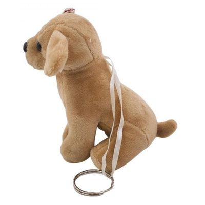 Chaveiro Cachorro Pelúcia Marrom Com Laço 11cm
