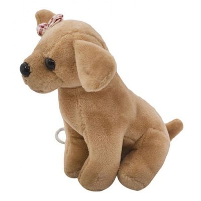Chaveiro Cachorro Pelúcia Marrom Com Laço 11cm