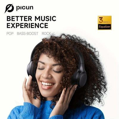 Fone de Ouvido sem fio Picun F2 100h de Bateria ANC e Modo Jogo Preto