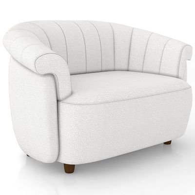 Poltrona Namoradeira Para Sala Living Orgânica Perseu M03 Bouclê Cru - Lyam Decor
