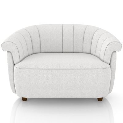 Poltrona Namoradeira Para Sala Living Orgânica Perseu M03 Bouclê Cru - Lyam Decor