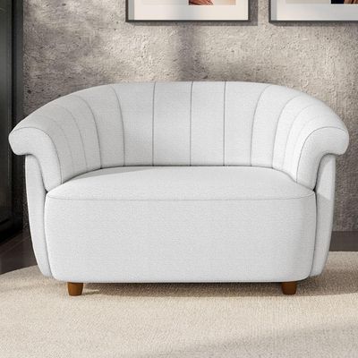 Poltrona Namoradeira Para Sala Living Orgânica Perseu M03 Bouclê Cru - Lyam Decor