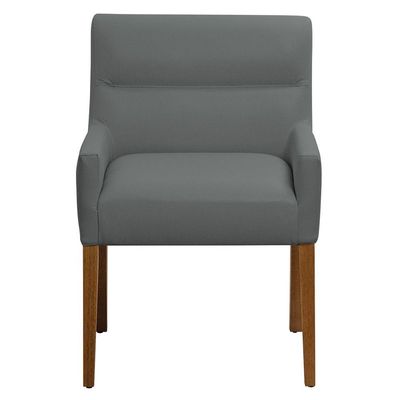 Kit 2 Cadeiras Para Mesa De Jantar Angel Base Madeira Corano Cinza - Nexta Casa