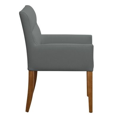Kit 2 Cadeiras Para Mesa De Jantar Angel Base Madeira Corano Cinza - Nexta Casa