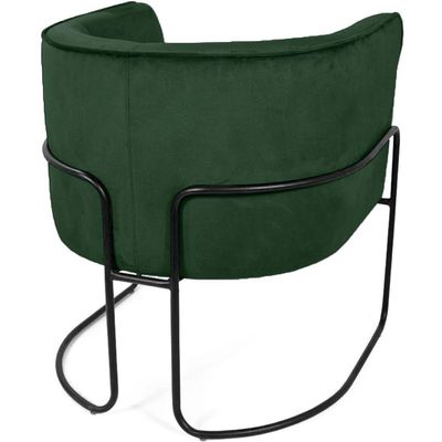 Kit 02 Poltronas Betina Base Preto Veludo Verde - Nexta Casa