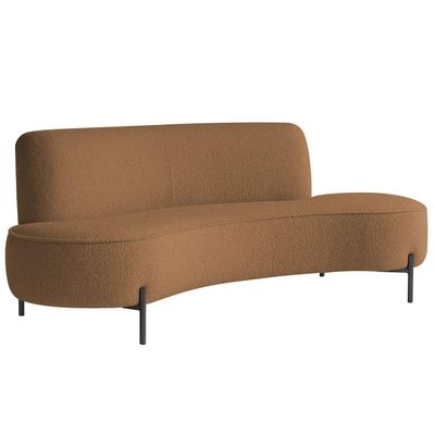 Sofá Orgânico 2 Lugares 150cm Argos Pés Preto Bouclé Terracota - Nexta Casa
