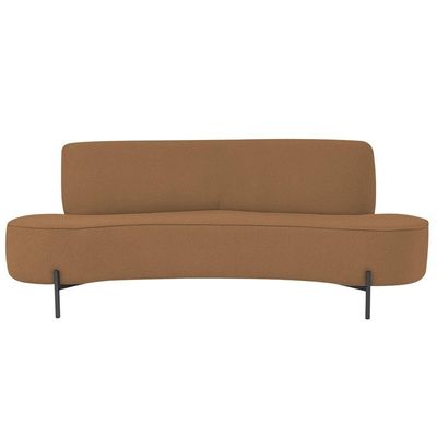 Sofá Orgânico 2 Lugares 150cm Argos Pés Preto Bouclé Terracota - Nexta Casa