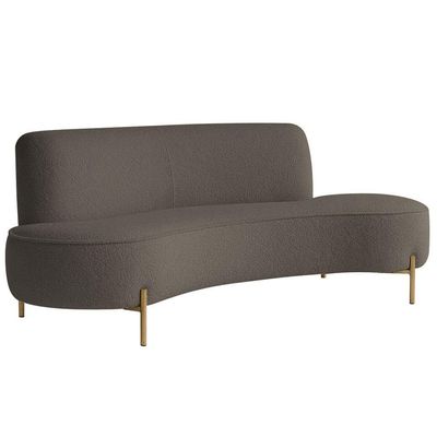 Sofá Orgânico 2 Lugares 150cm Argos Pés Ouro Fosco Bouclé Marrom - Nexta Casa