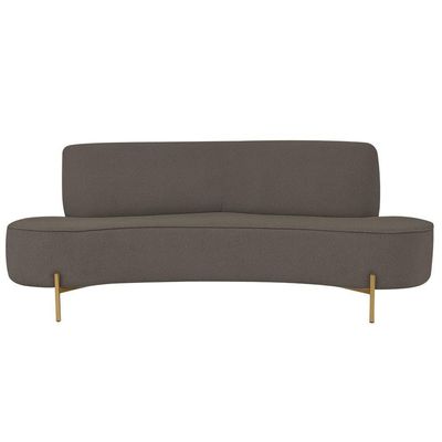 Sofá Orgânico 2 Lugares 150cm Argos Pés Ouro Fosco Bouclé Marrom - Nexta Casa