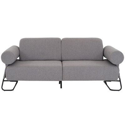 Sofá Sala De Estar 03 Lugares 180cm Detroit Linho Cinza Mesclado - Nexta Casa