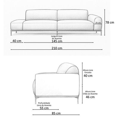 Sofá Living Unne 3 Lugares 210cm Terminal Direito Bouclé Camel - Nexta Casa Cor Camel