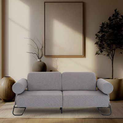Sofá Sala De Estar 03 Lugares 180cm Detroit Linho Cinza Mesclado - Nexta Casa