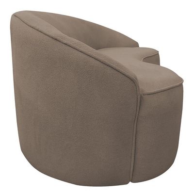 Sofá Curvo Montserrat 210cm 03 Lugares Bouclé Marrom Claro - Nexta Casa