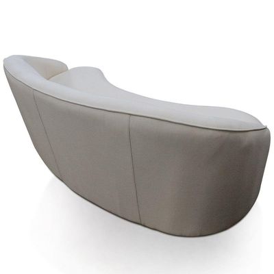 Sofá Curvo Montserrat 180cm 03 Lugares Linho Sintético Cru - Nexta Casa