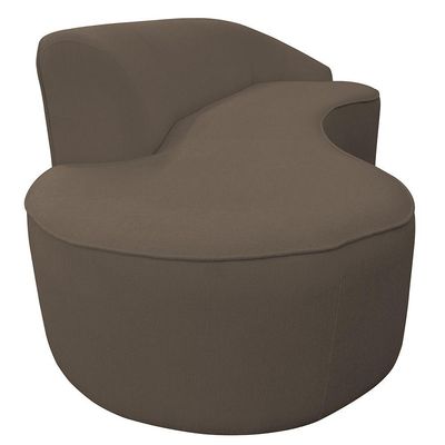Sofá Curvo 03 Lugares 210cm Eron Braço Esquerdo Bouclé Marrom - Nexta Casa