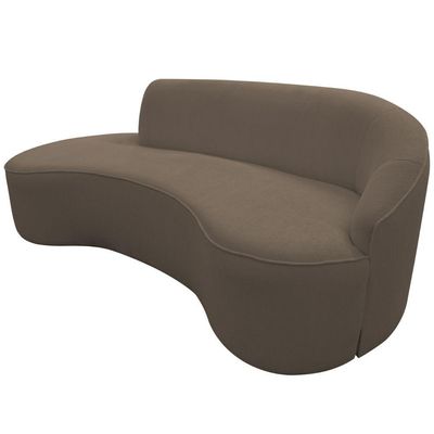 Sofá Curvo 03 Lugares 210cm Eron Braço Esquerdo Bouclé Marrom - Nexta Casa