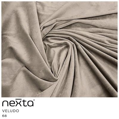 Sofá Curvo 03 Lugares 210cm Eron Braço Esquerdo Veludo Bege - Nexta Casa