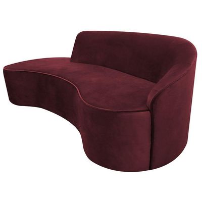 Sofá Curvo 03 Lugares 180cm Eron Braço Esquerdo Veludo Vermelho - Nexta Casa