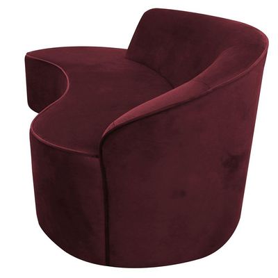 Sofá Curvo 03 Lugares 180cm Eron Braço Esquerdo Veludo Vermelho - Nexta Casa