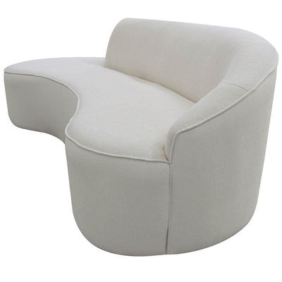 Sofá Curvo 03 Lugares 180cm Eron Braço Esquerdo Bouclé Off White - Nexta Casa