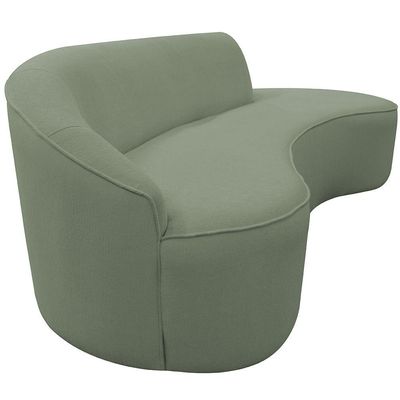Sofá Curvo 03 Lugares 180cm Eron Braço Direito Bouclé Verde Claro - Nexta Casa