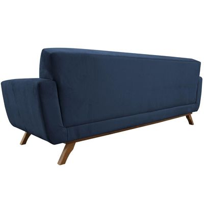 Sofá 03 Lugares 180cm Sala De Estar Miami Veludo Azul Escuro - Nexta Casa