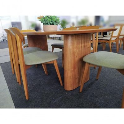 Sala De Jantar Tampo Oval 6 Cadeiras Hórus Requinte Salas