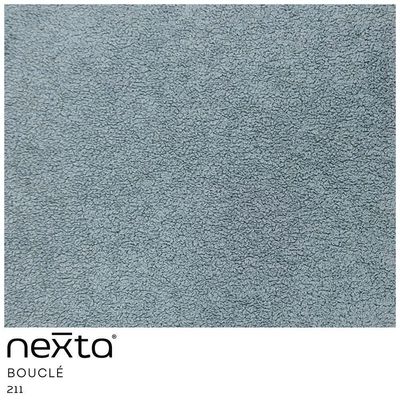 Puff Decorativo Redondo Mid Bouclé Azul Claro - Nexta Casa