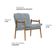Poltrona Hermes Base Madeira Castanho Bouclé Azul Claro - Nexta Casa