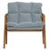 Poltrona Hermes Base Madeira Castanho Bouclé Azul Claro - Nexta Casa