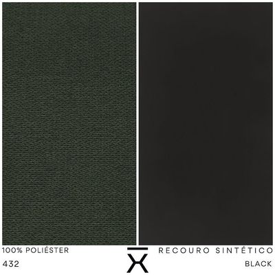 Poltrona Decorativa Turim Base Aço Preto Recouro Black Poliéster Verde Musgo - Nexta Casa