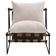 Poltrona Decorativa Turim Base Aço Preto Recouro Black Linho Off White - Nexta Casa