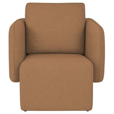 Poltrona Decorativa Sala De Estar Duna Bouclé Terracota - Nexta Casa