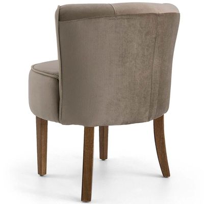 Poltrona Decorativa Para Sala De Estar Olivia Pés Fixa Veludo Marrom Claro - Nexta Casa
