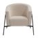 Poltrona Decorativa Maitê Base Aço Preto Bouclé Off White - Nexta Casa Cor Off White