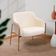 Poltrona Decorativa Jade Base Aço Ouro Fosco Bouclé Off White - Nexta Casa
