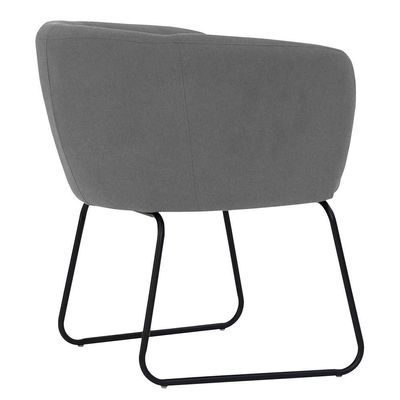 Poltrona Decorativa Isis Base Aço Preto Suede Camurça Cinza Escuro - Nexta Casa